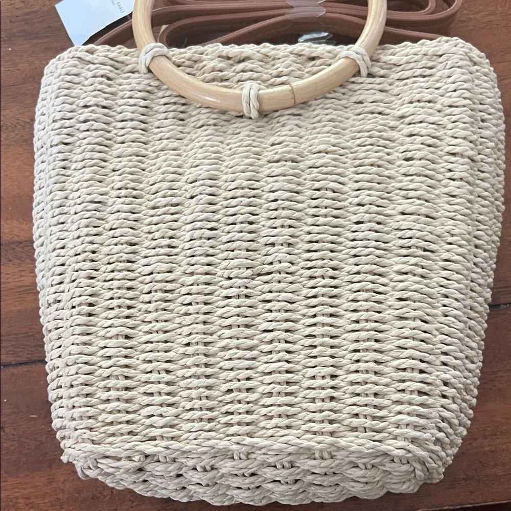 American Eagle Outfitters NWT Cream Woven Crossbody Bag/Purse - Picture 6 of 12